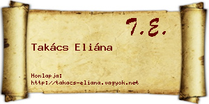 Takács Eliána névjegykártya